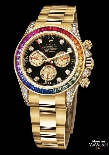 rolex oyster perpetual cosmograph daytona 18k yellow gold unisex watch|daytona rainbow rolex.